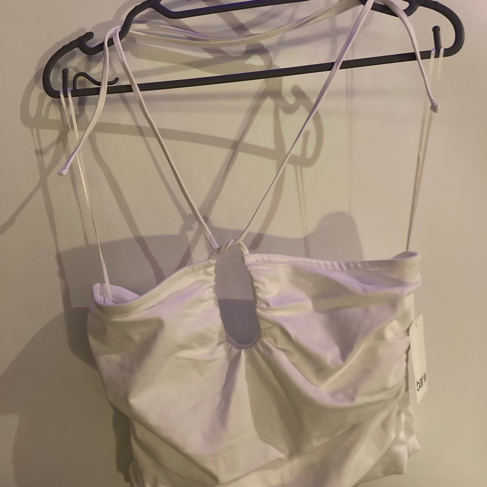 Bar III Cream Spaghetti Strap Top